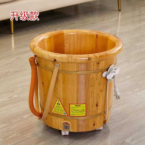 电加热多功能全自动泡脚木桶带电泡脚桶电加热泡脚盆泡脚桶插电式