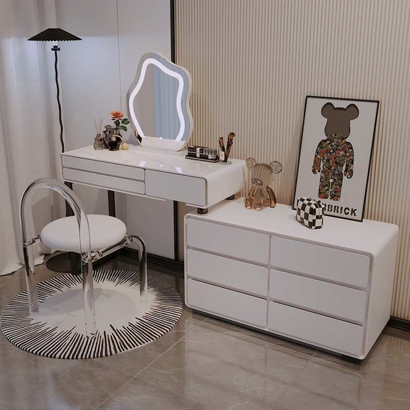 化妆现代梳妆一体简轻收纳奢桌实木奶油卧室柜斗风极简约意梳妆台