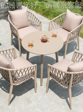 北欧户外桌椅庭天院室外体藤47464椅组合闲别墅园露台编藤露花阳