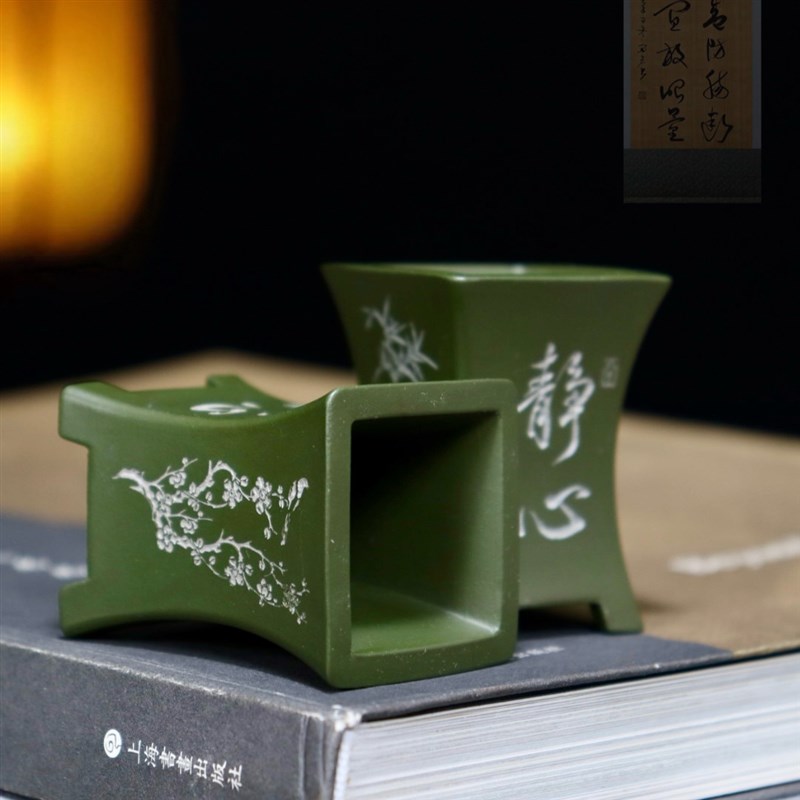 精品紫砂花盆微型盆景盆栽桌面小多肉菖蒲掌上盆景迷你签筒拇指盆