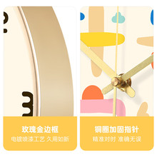 石英钟家用客厅平安喜乐挂钟挂墙装饰新中式简单大气卧室钟表挂表