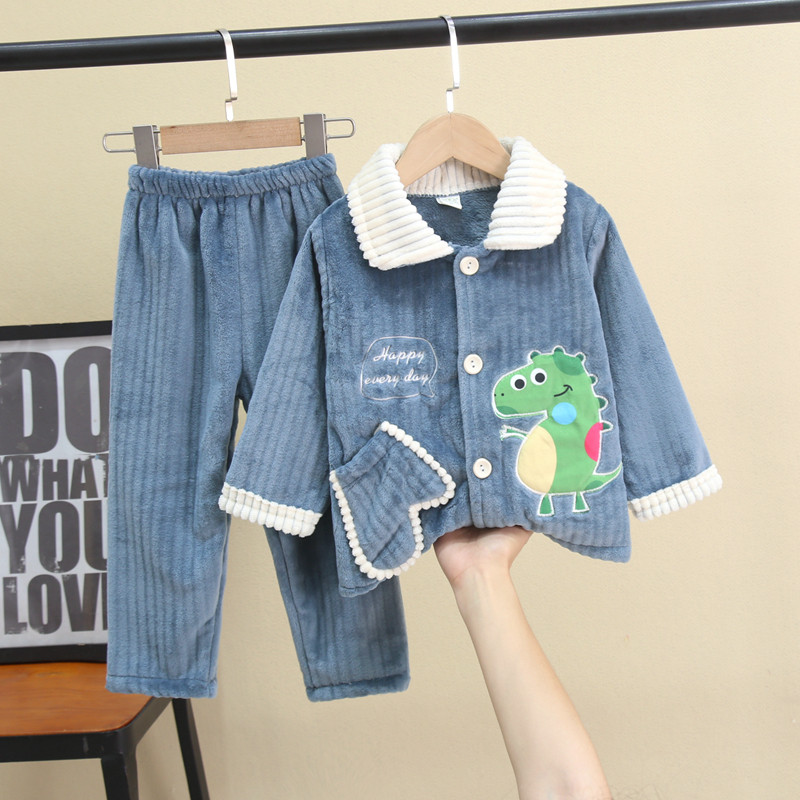 儿童睡衣秋冬法兰绒男孩家居服中大童男生长袖加厚男童珊瑚绒套装,童装/婴儿装/亲子装,家居服套装,淘宝优惠券,粉丝福利购,淘宝优惠卷