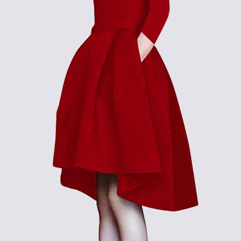 2021春秋新款大红色连衣裙女中长款气质显瘦年会晚宴小礼服a字裙