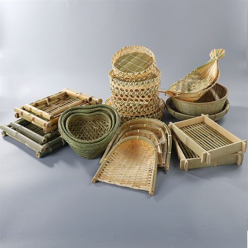竹编制品家用馒头筐水果盘子客厅装饰手工竹篮子创意竹制品竹簸箕