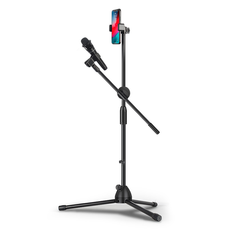 麦克风话筒悬臂落地式支架金属架子三脚架专业折叠便携手机直播神