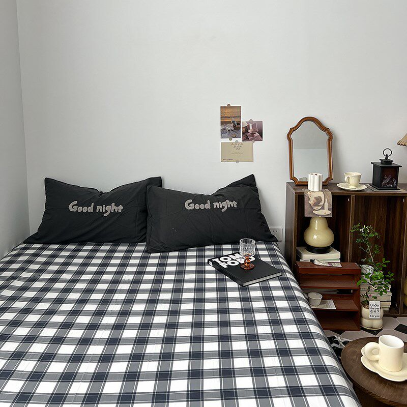 单件水洗棉床单床笠1.8m床罩床套三件套枕套席梦思床垫防尘保护