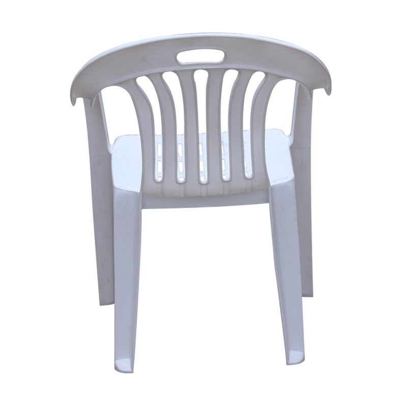 加厚防滑奶白色成人塑料靠背椅休闲大排档餐椅会议家用扶手椅子