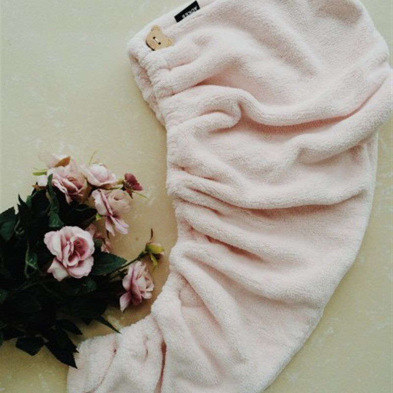 包邮 带纽扣 超吸水干发帽干发巾毛巾成人儿童