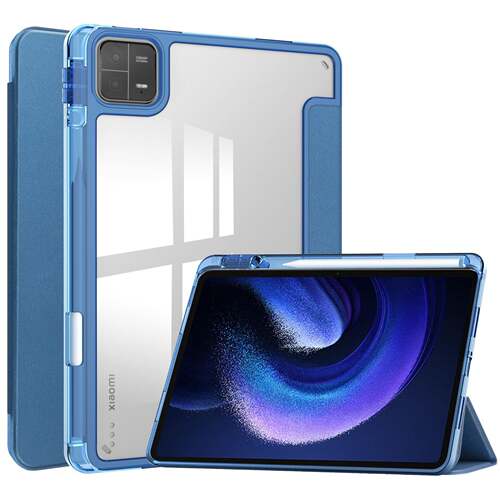 适用小米6平板保护套XiaoMi Pad6Pro三折亚克力透软壳笔槽壳