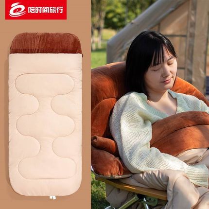 加绒户外睡袋成人冬季露营抗寒帐篷保暖大人纯棉X被子加厚防寒