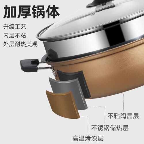 厂家直供不锈钢蒸锅双耳蒸煮一体锅不沾涂层加厚蒸锅汤蒸锅