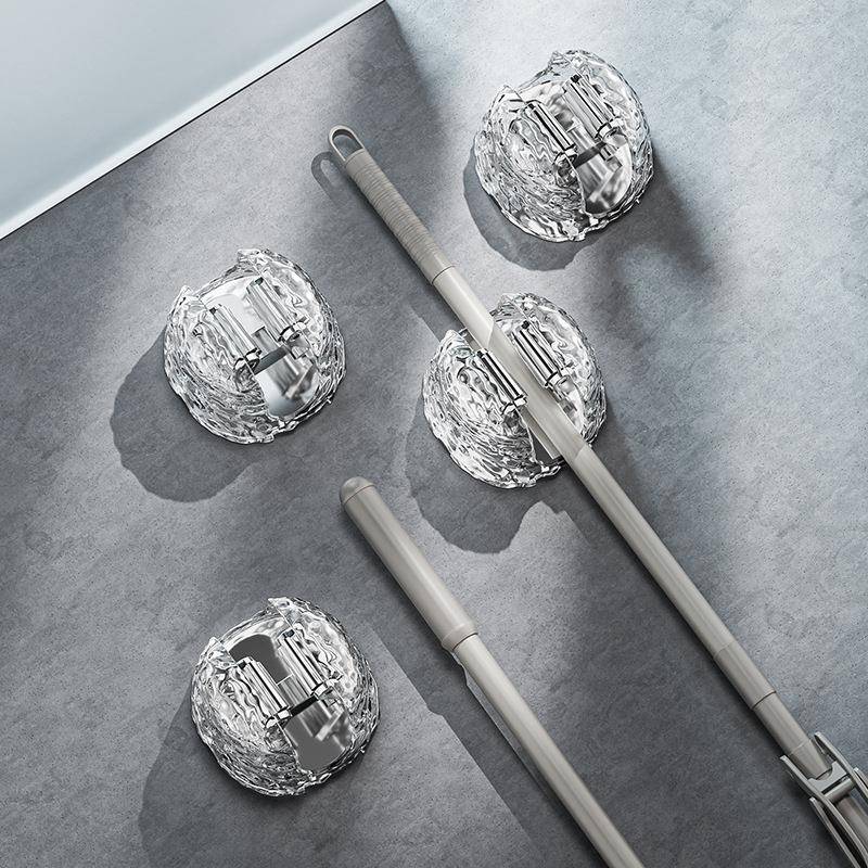 冰川纹拖把架免打孔壁挂卫生间拖把挂钩家用无痕拖把固定器拖把夹