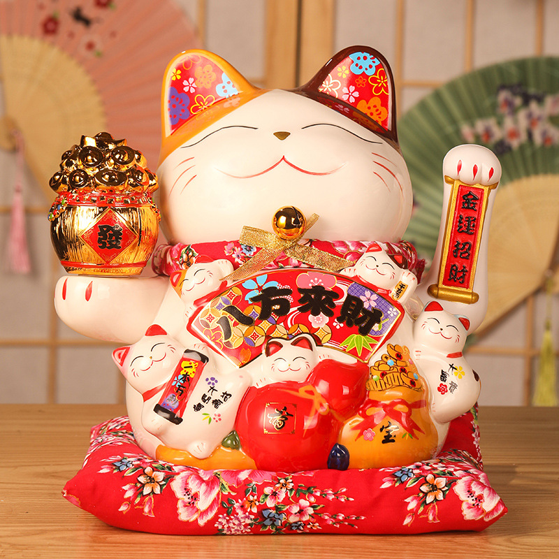 招财猫大号摆件店铺开业电动摇手大号日式陶瓷创意生意兴隆发财猫