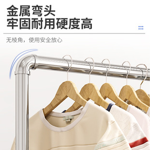 钢管晾衣架落地阳台卧室挂衣架镀锌家用双杆高度可调节简易凉衣杆