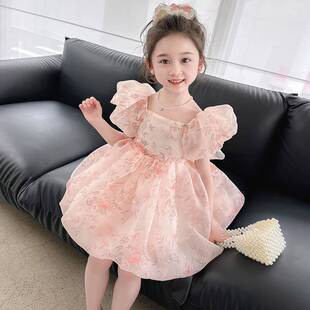 女童连衣裙夏季2025新款儿童装洋气女孩夏款碎花花苞公主裙子夏天