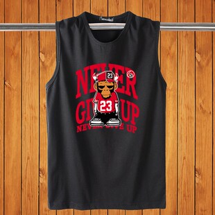 t恤白色 宽肩纯棉无袖 背心男潮外穿宽松夏季 运动t健身篮球坎肩砍袖