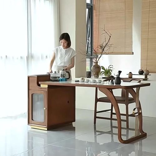 新中式实木岛台茶桌椅组合家用z办公室泡茶台套装现代禅意功夫茶