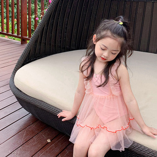 女童泳衣2024新款 可爱网红G风小童连体公主可爱儿童游泳 洋气夏季