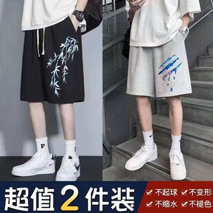 新款 男生五分裤 潮牌短裤 圆领宽松K休闲 搭配 男士 2025年夏季