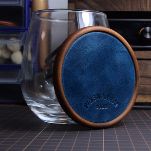 杯垫真皮日式 皮垫子茶道咖啡酒杯茶杯隔热垫头层植鞣牛皮订Z制log