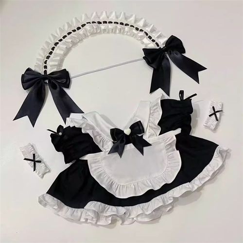 现货40cm厘米娃衣棉花娃娃毛绒公仔衣服坐姿一番赏可X爱女仆装套