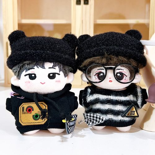 新款10cm娃h衣棉花娃娃衣服眼镜毛衣卫衣套装玩偶公仔换装着替配