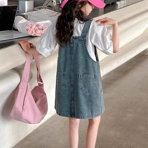 女童夏季连衣裙新款女大童洋气韩版D牛仔背带裙儿童休闲小女孩裙