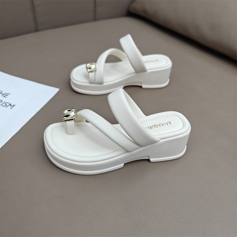 2024夏季新款厚底增高外穿拖鞋女休闲百搭夹脚趾小个子松糕底凉拖,女鞋,一字拖,淘宝优惠券,粉丝福利购,淘宝优惠卷