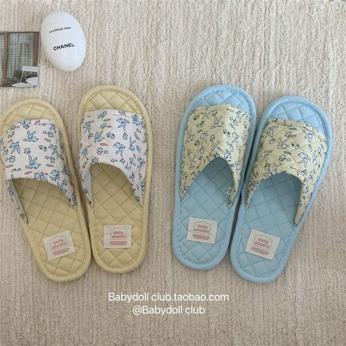 静音超软室内拖鞋~ p布艺拖鞋三层加厚底韩版家居透气可机洗拖鞋