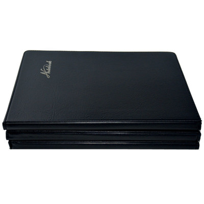 办公开会商务黑皮超大A4笔记本子黑色工作记O事本特大号会议记录