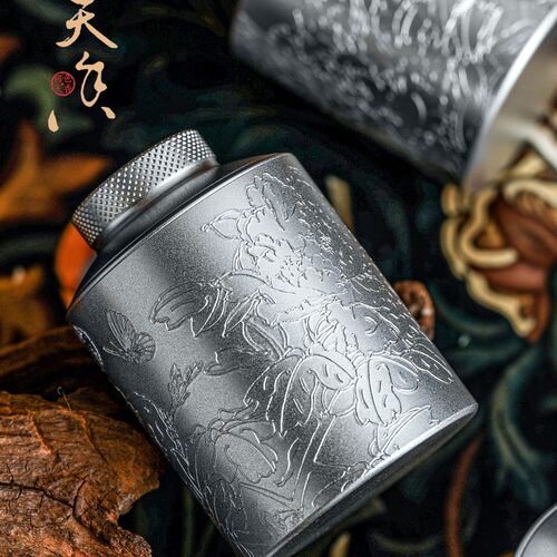 国色竹制锡罐小罐茶叶包盒空盒岩茶泡红茶绿茶银针通用