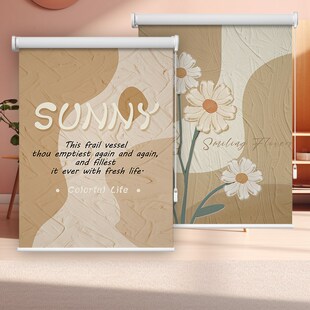 窗帘遮光2024新款 卫生间窗户遮挡遮阳帘 专用厨房卷帘式 免打孔安装