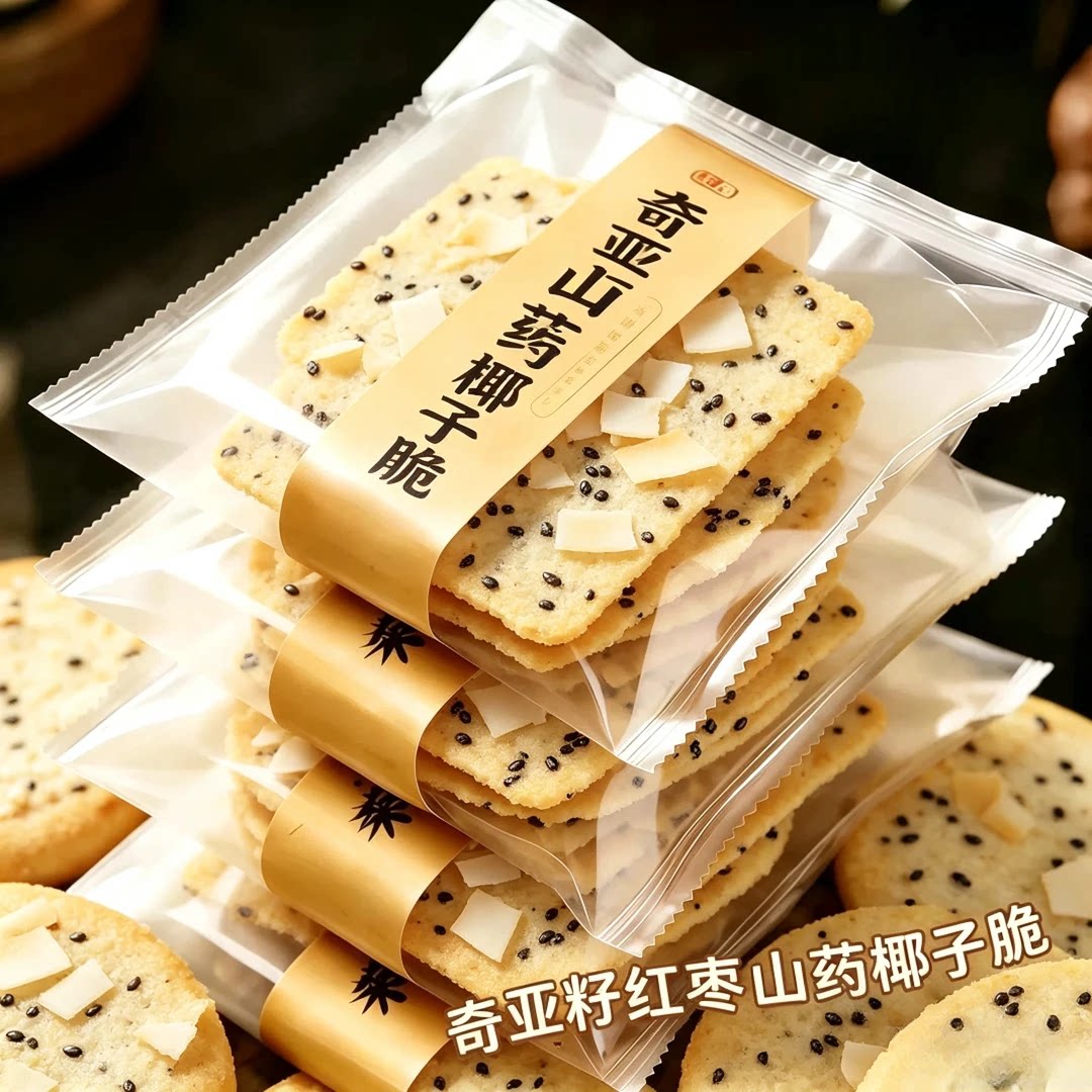 奇亚籽红枣山药椰子脆薄脆饼干