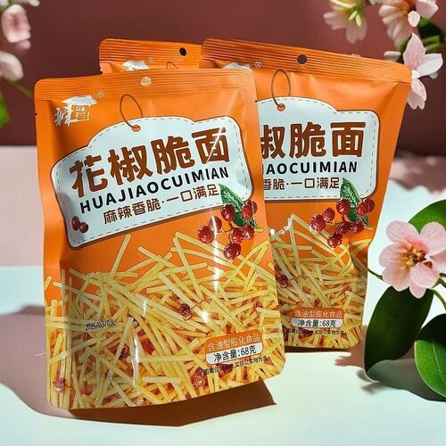 辣味村花椒脆面麻辣网红膨化零食