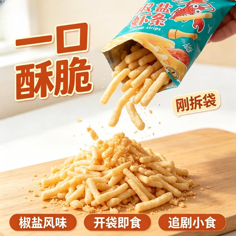 鲜爽海味空心虾条酥脆咔嚓