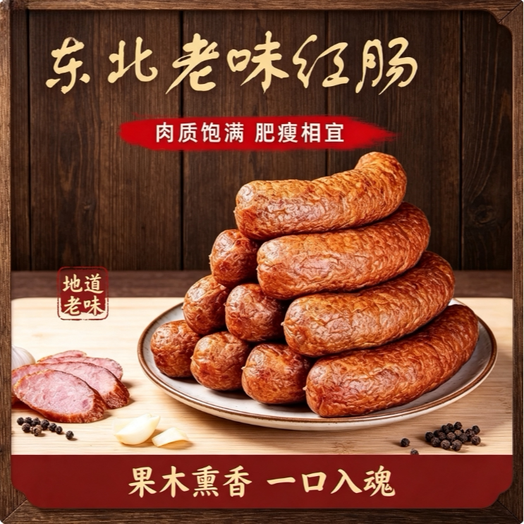 东北老式鸡肉红肠熏香醇厚冷拼