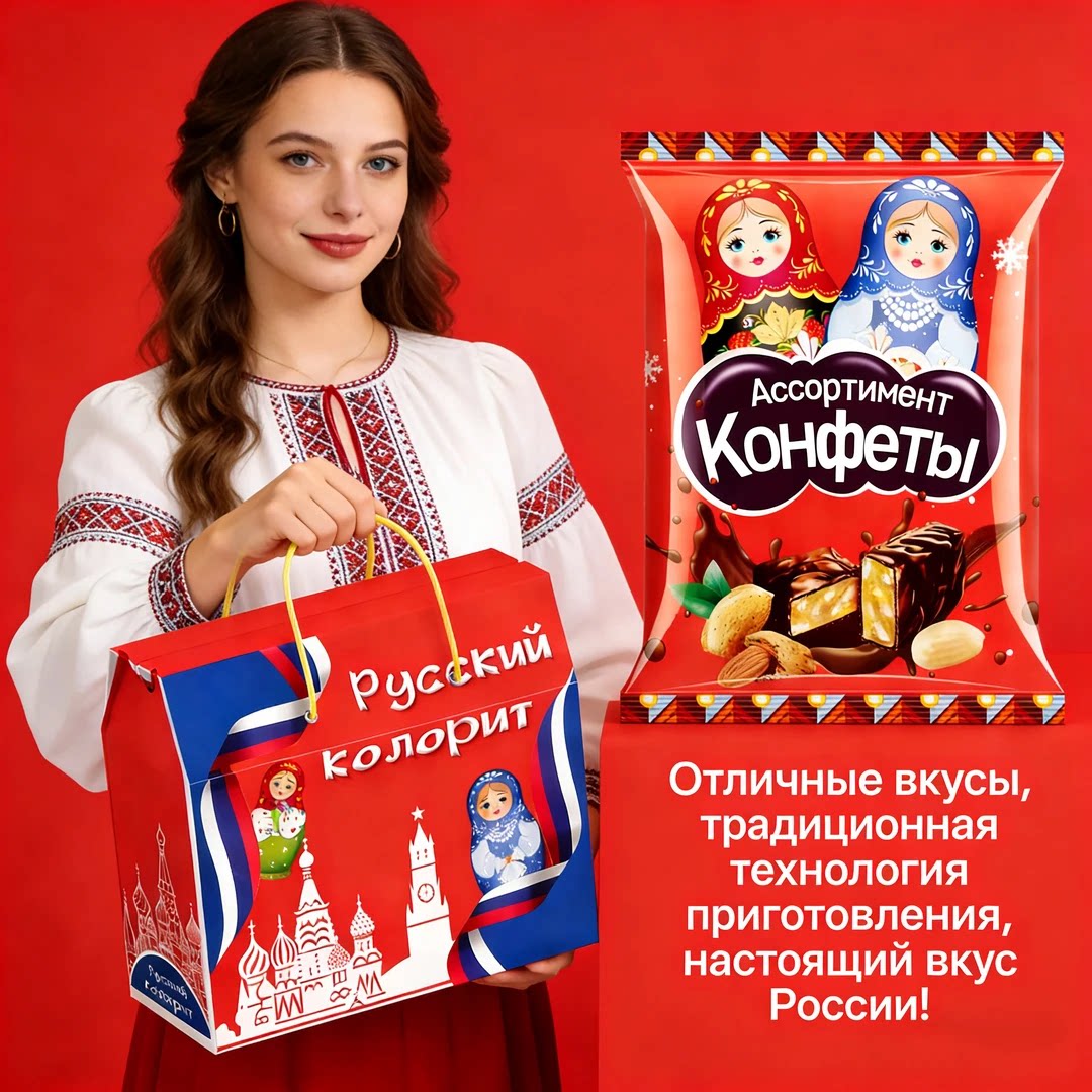 俄罗斯糖果礼盒进口巧克力圣诞节年货送礼礼盒实惠混装大礼包年货