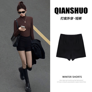 短裤 打底超短辣妹御姐紧身美式 女黑色高腰外穿秋冬季 千朔提臀热裤