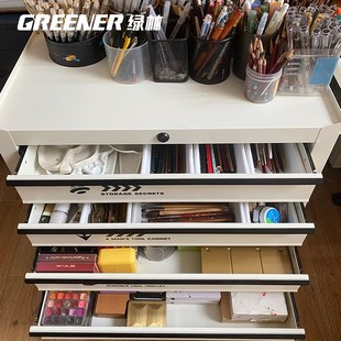 多层移动工业风储物柜置物架 GREENER收纳车画材工具收纳柜抽屉式