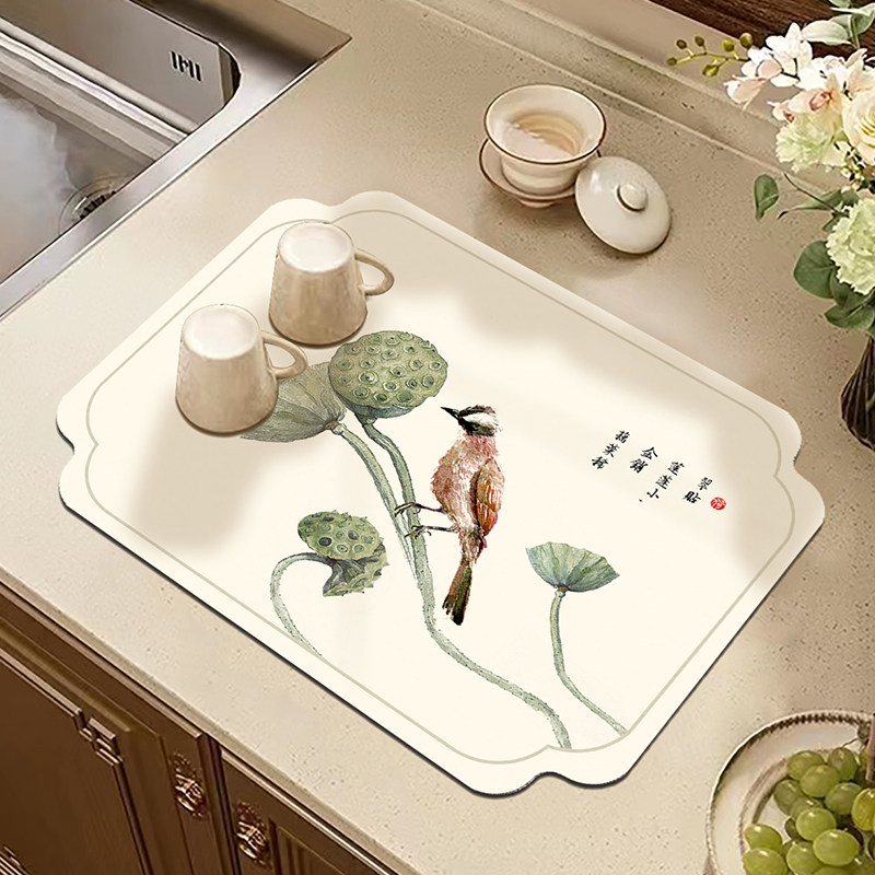 中式隔热吸水无痕茶水垫沥水垫厨房洗碗池防污垫餐厅咖啡机垫防烫,居家布艺,厨房地垫,淘宝优惠券,粉丝福利购,淘宝优惠卷