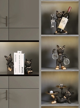 轻奢招财狗酒柜装饰品摆件创意高档客厅电视柜餐边柜玄关家居摆设