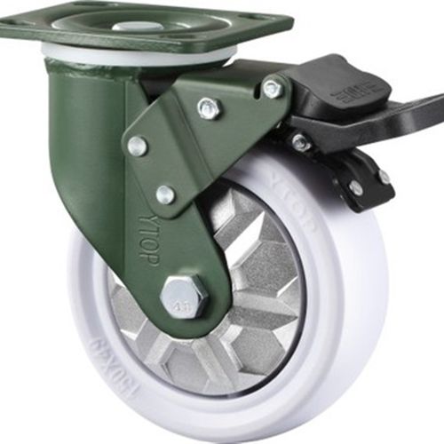 YTOP卓烨锰钢脚轮21E重型尼龙PP轮4寸万向轮5寸6寸8寸刹车轮定向