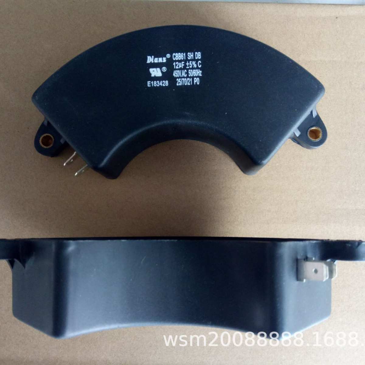 DIANZ CBB61 SH DB 12UF 16VF  450V AC 发电机月牙 半圆形电容器