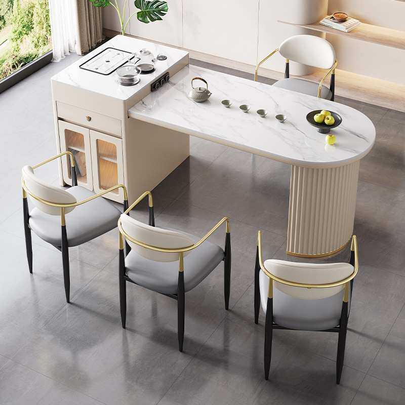 奶油风岩板岛台餐桌一体两用可伸缩现代简约家用小户型茶台茶桌椅,电子元器件市场,其它元器件,淘宝优惠券,粉丝福利购,淘宝优惠卷