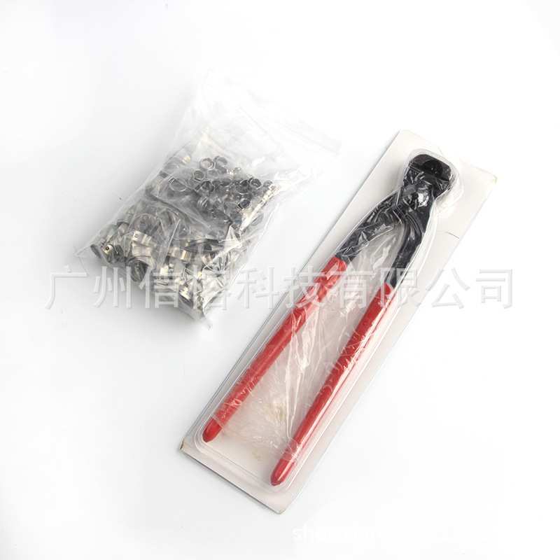 跨境 130pcs袋装不锈钢单耳箍圈组合配钳子250mm 喉箍卡箍抱箍