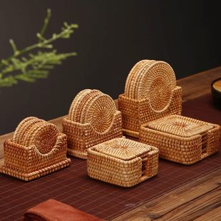 茶壶垫碗 藤编手工功夫茶具餐桌垫垫杯垫隔热垫茶托件套零配越南装