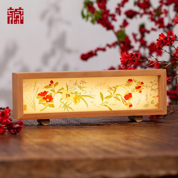 广东省博物馆百花图卷系列拍拍灯装饰居家卧室实用台灯生日礼物