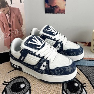 美式 高r街情侣 休闲运动鞋 子男鞋 女 百搭面包鞋 板鞋 新款 黑色鞋 夏季