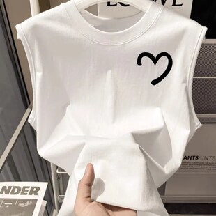 宽松运动健身白色无袖 坎肩打底汗衫 300斤纯棉背o心男夏季 特大码