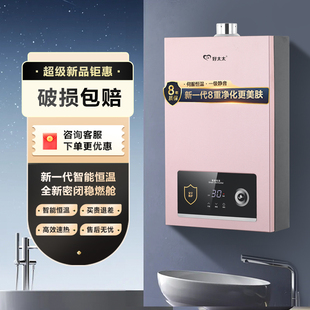 强排式 燃气热水器洗澡平衡式 低水压液化气天然气家用10升恒温速热